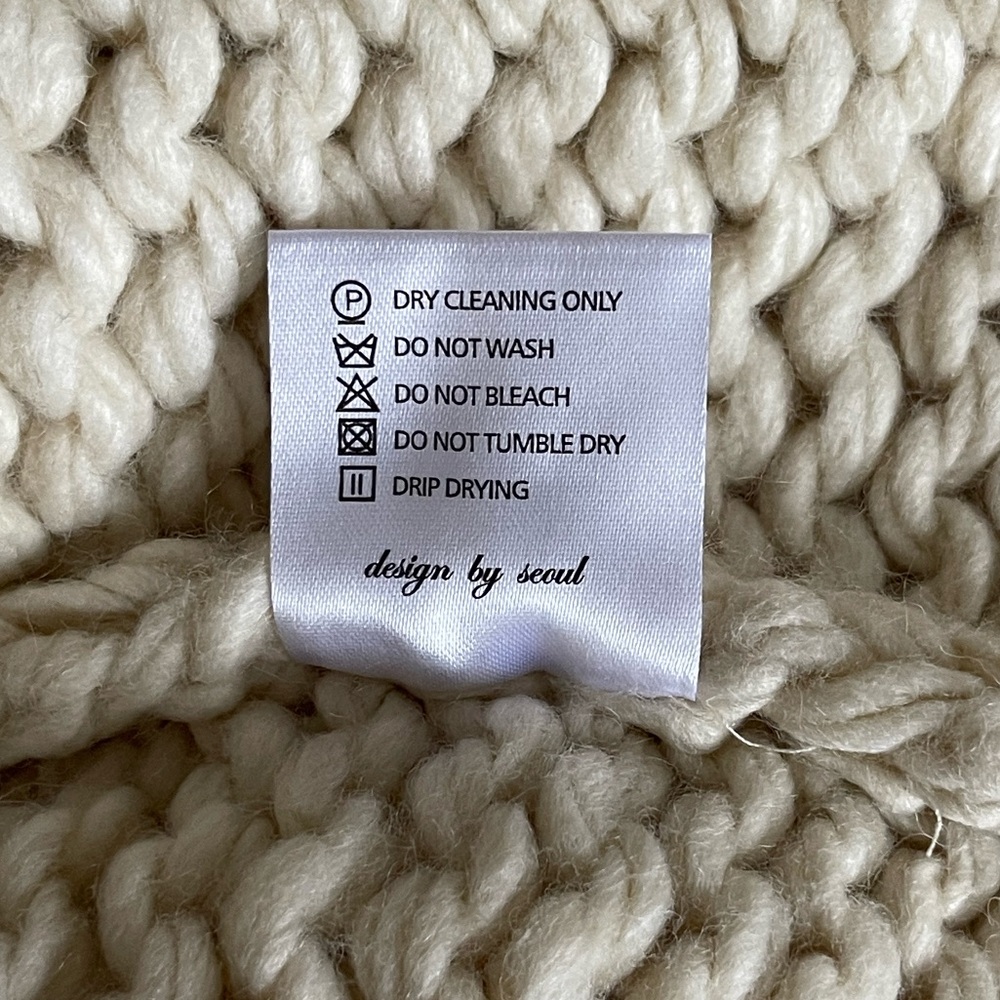 Chunky Knit Cream Cardigan Sweater - Picture 14 of 14